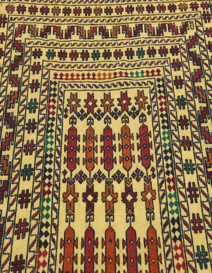 Detail image of  4' x 6' 2  Hand Woven Kilim Afghan Wool Rug