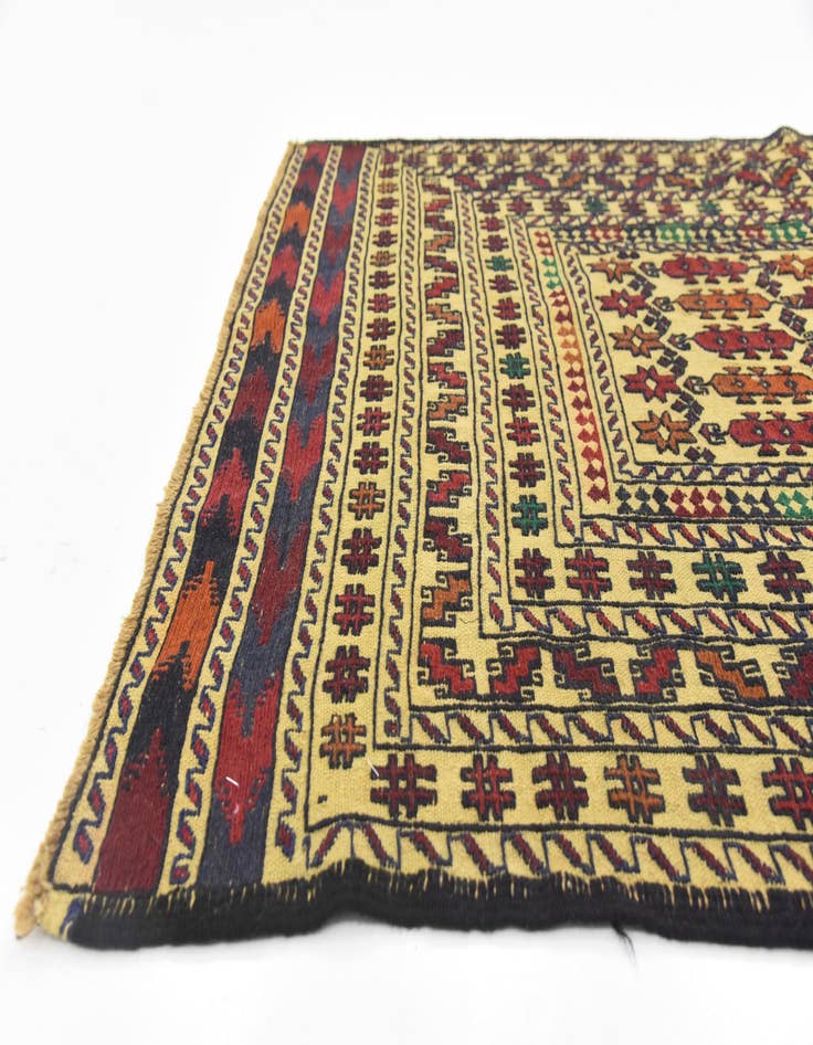 Detail image of  4' x 6' 2  Hand Woven Kilim Afghan Wool Rug