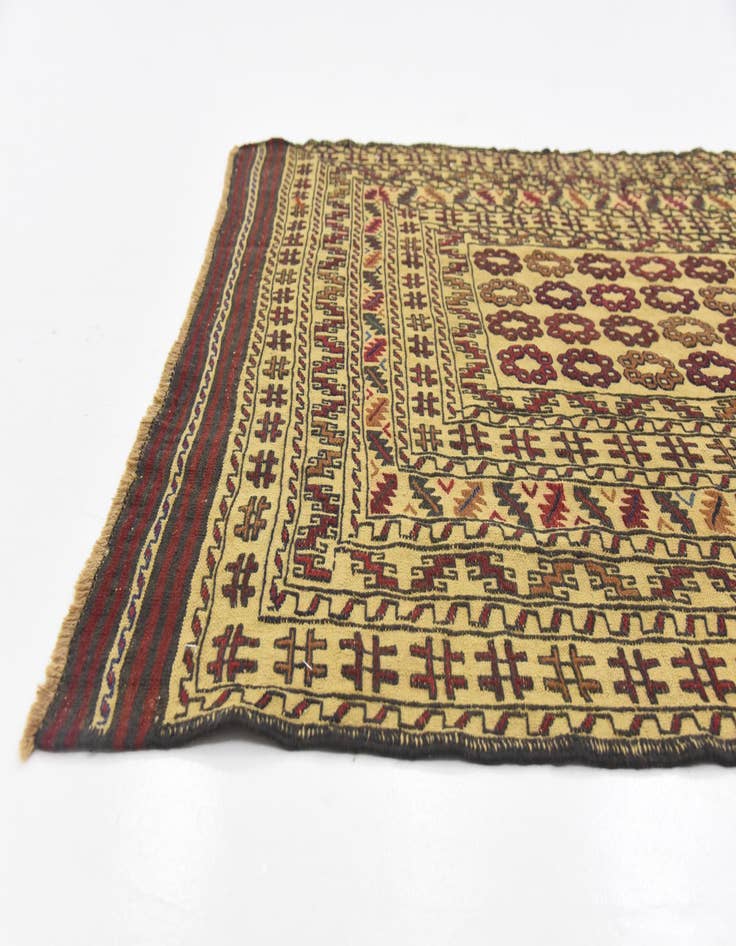 Detail image of  4' x 6' 4  Hand Woven Kilim Afghan Wool Rug