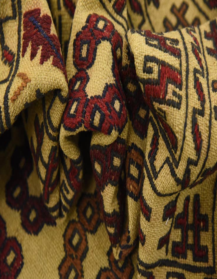 Detail image of  4' x 6' 4  Hand Woven Kilim Afghan Wool Rug