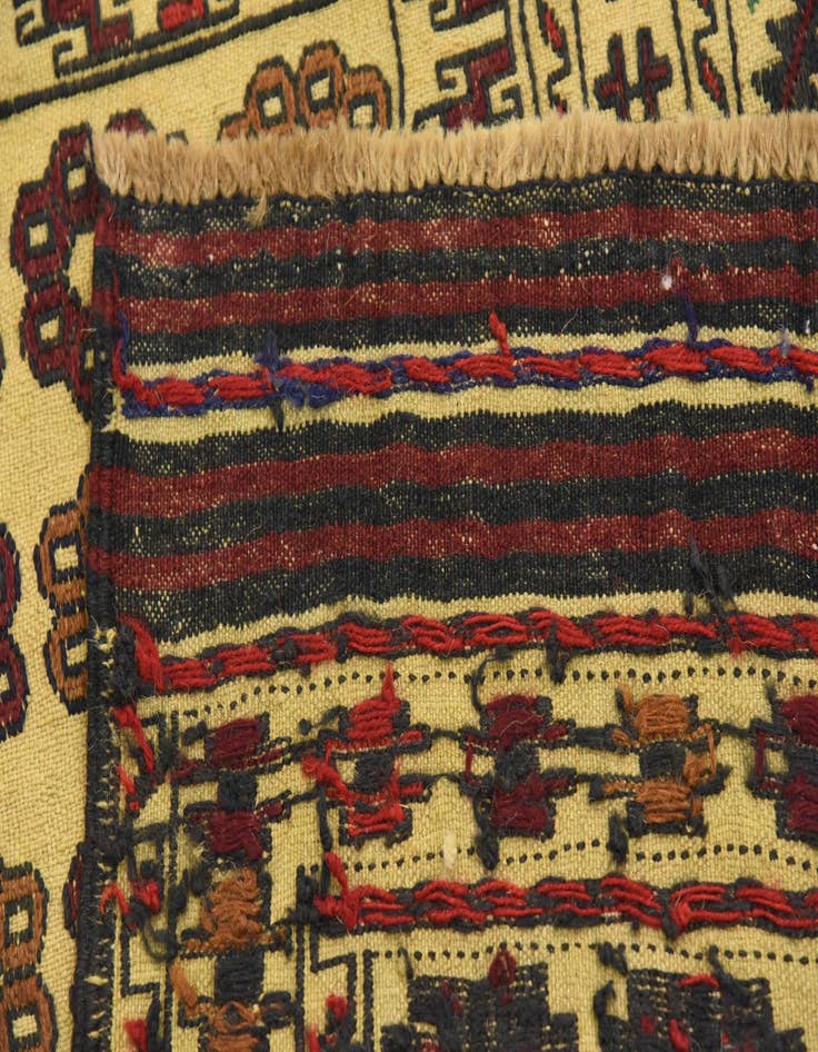 Detail image of  4' x 6' 4  Hand Woven Kilim Afghan Wool Rug