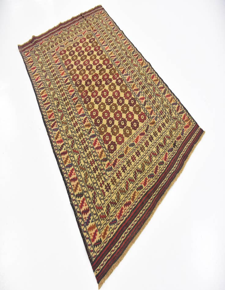 Detail image of  4' 3 x 6' 6  Hand Woven Kilim Afghan Wool Rug