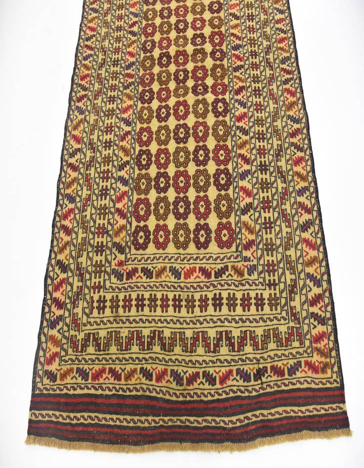 Detail image of  4' 3 x 6' 6  Hand Woven Kilim Afghan Wool Rug