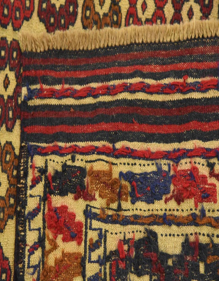 Detail image of  4' 3 x 6' 6  Hand Woven Kilim Afghan Wool Rug