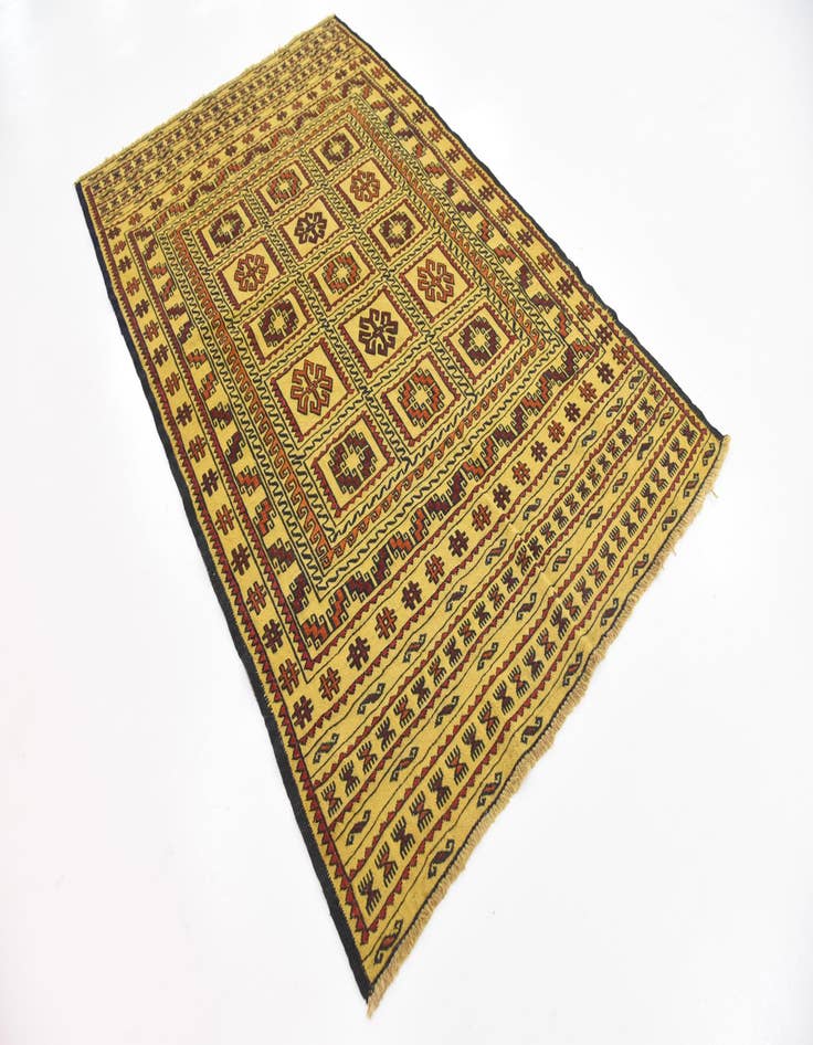 Detail image of  4' x 6' 2  Hand Woven Kilim Afghan Wool Rug