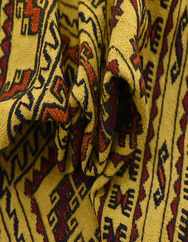 Detail image of  4' x 6' 2  Hand Woven Kilim Afghan Wool Rug