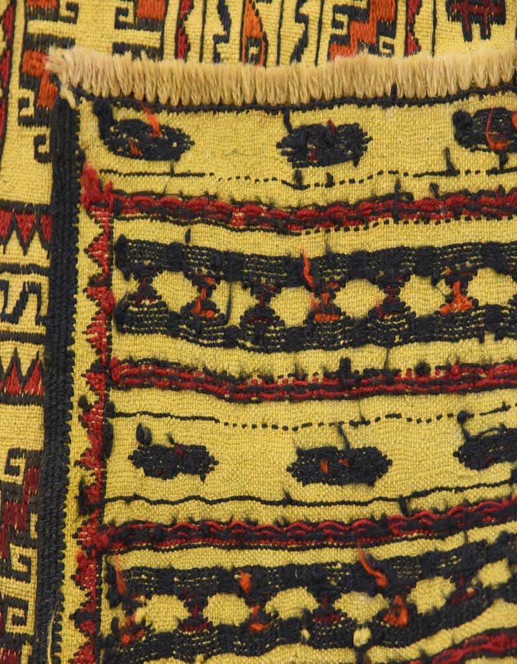 Detail image of  4' x 6' 2  Hand Woven Kilim Afghan Wool Rug