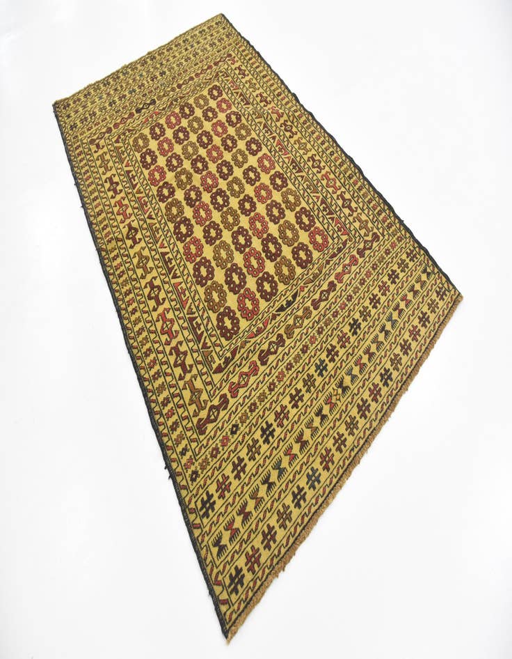 Detail image of  4' x 6' 4  Hand Woven Kilim Afghan Wool Rug