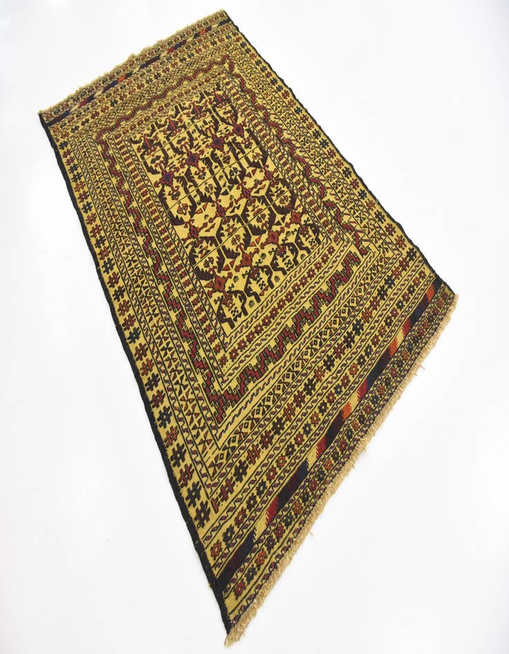 Detail image of  4' x 6' 3  Hand Woven Kilim Afghan Wool Rug