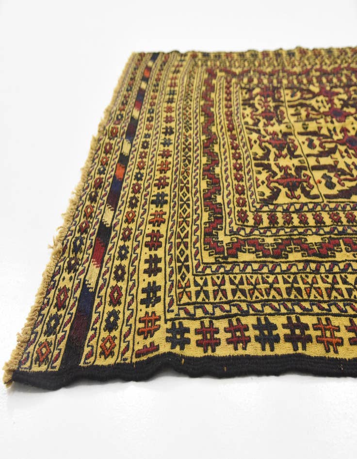 Detail image of  4' x 6' 3  Hand Woven Kilim Afghan Wool Rug