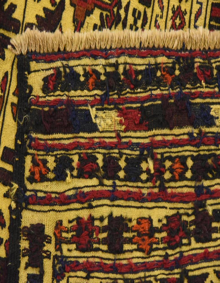 Detail image of  4' x 6' 3  Hand Woven Kilim Afghan Wool Rug
