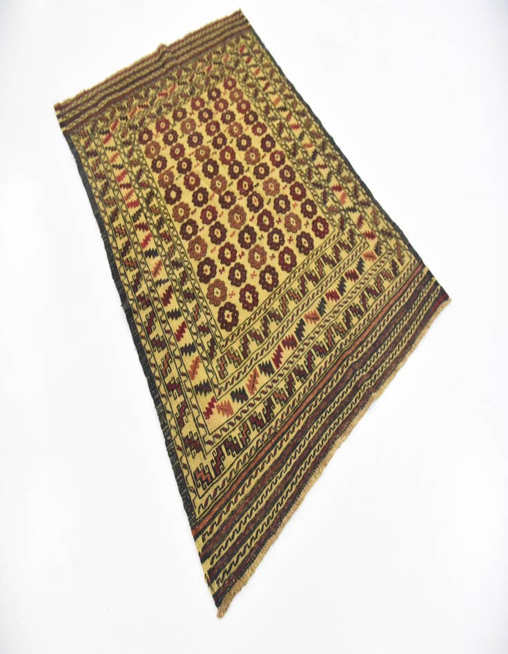 Detail image of  4' 2 x 5' 9  Hand Woven Kilim Afghan Wool Rug