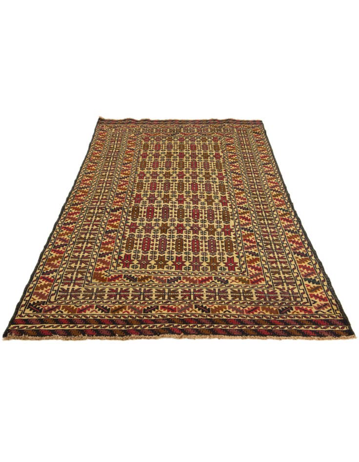 Detail image of  4' 3 x 6' 7  Hand Woven Kilim Afghan Wool Rug