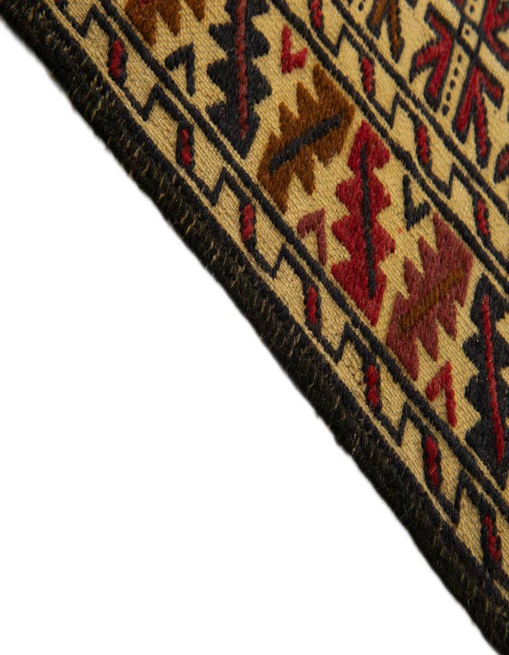 Detail image of  4' 3 x 6' 7  Hand Woven Kilim Afghan Wool Rug