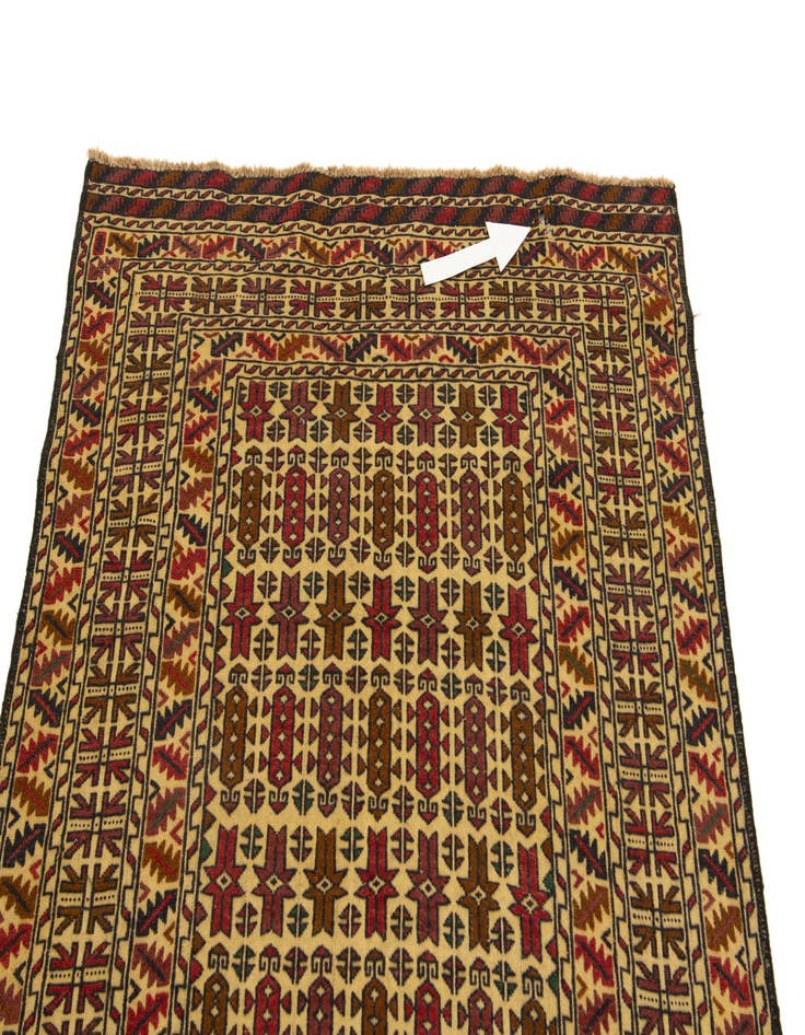 Detail image of  4' 3 x 6' 7  Hand Woven Kilim Afghan Wool Rug