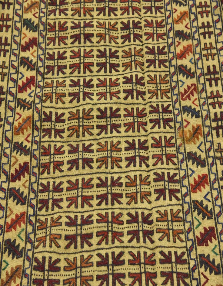 Detail image of  4' x 6' 2  Hand Woven Kilim Afghan Wool Rug