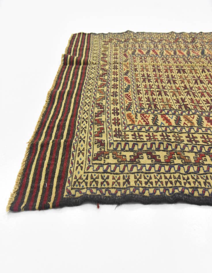 Detail image of  4' x 6' 2  Hand Woven Kilim Afghan Wool Rug