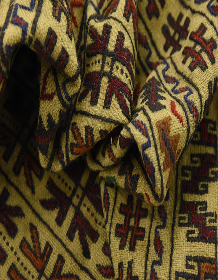 Detail image of  4' x 6' 2  Hand Woven Kilim Afghan Wool Rug