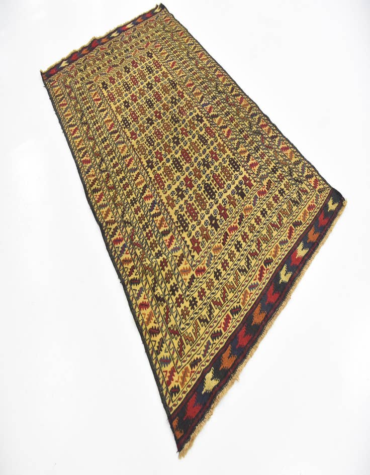 Detail image of  4' x 6' 8  Hand Woven Kilim Afghan Wool Rug