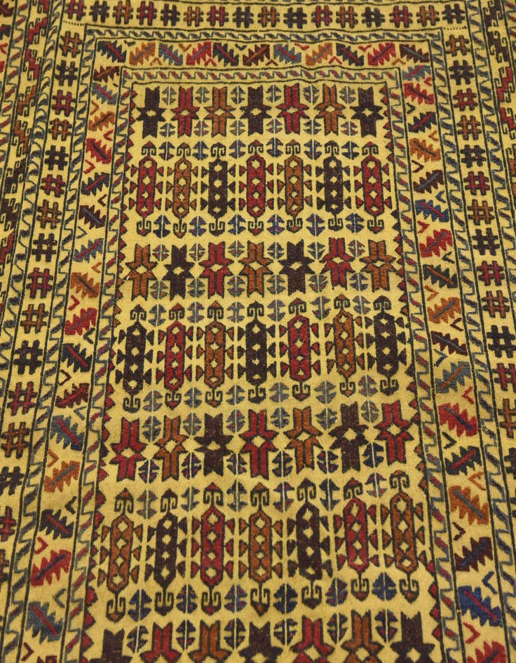 Detail image of  4' x 6' 8  Hand Woven Kilim Afghan Wool Rug