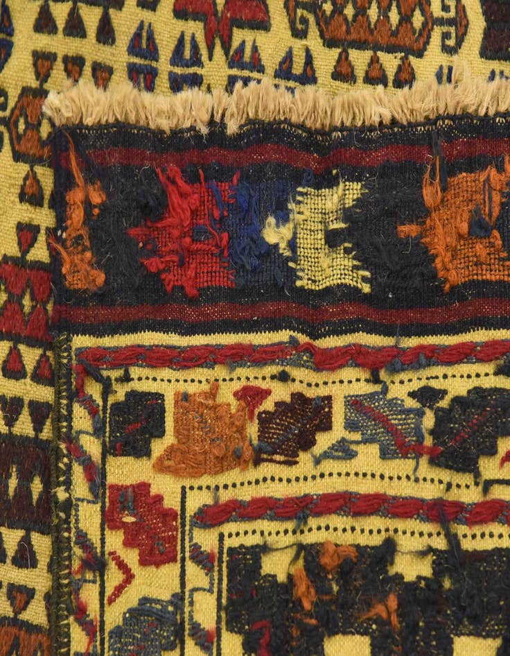 Detail image of  4' x 6' 8  Hand Woven Kilim Afghan Wool Rug