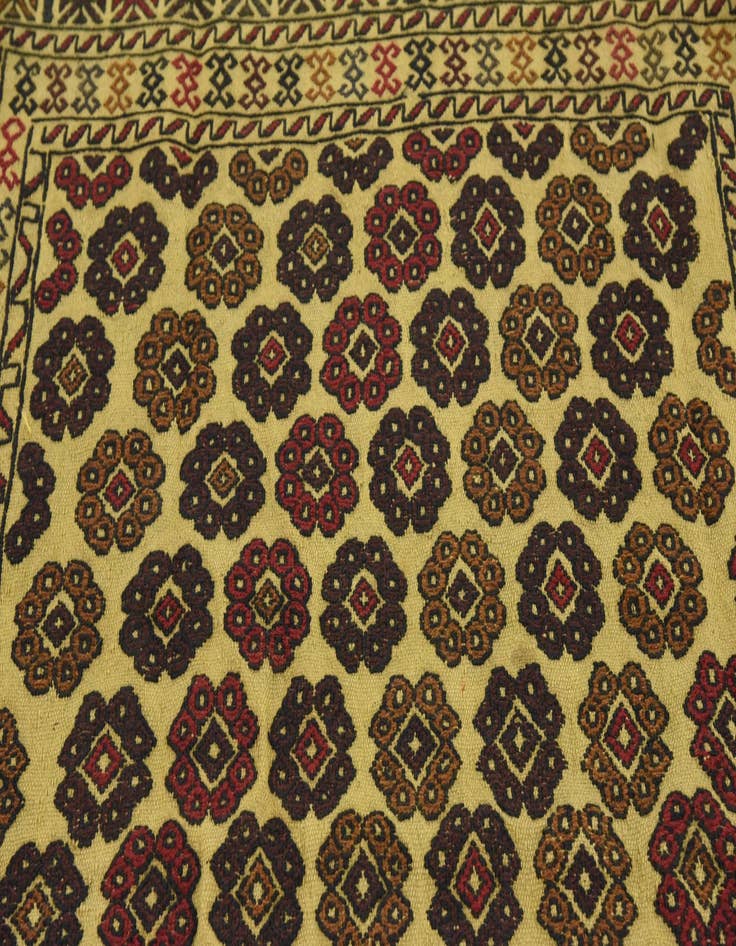 Detail image of  4' 3 x 6' 3  Hand Woven Kilim Afghan Wool Rug