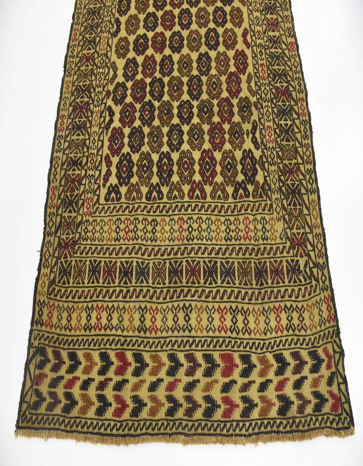 Detail image of  4' 3 x 6' 3  Hand Woven Kilim Afghan Wool Rug