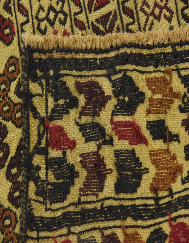 Detail image of  4' 3 x 6' 3  Hand Woven Kilim Afghan Wool Rug
