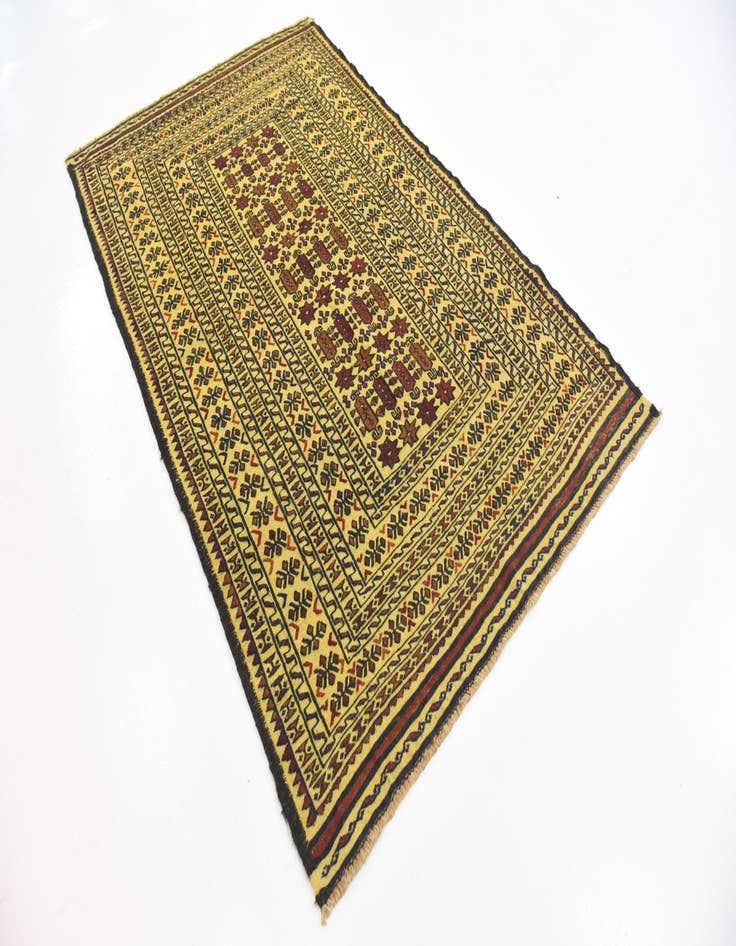 Detail image of  4' x 6' 6  Hand Woven Kilim Afghan Wool Rug