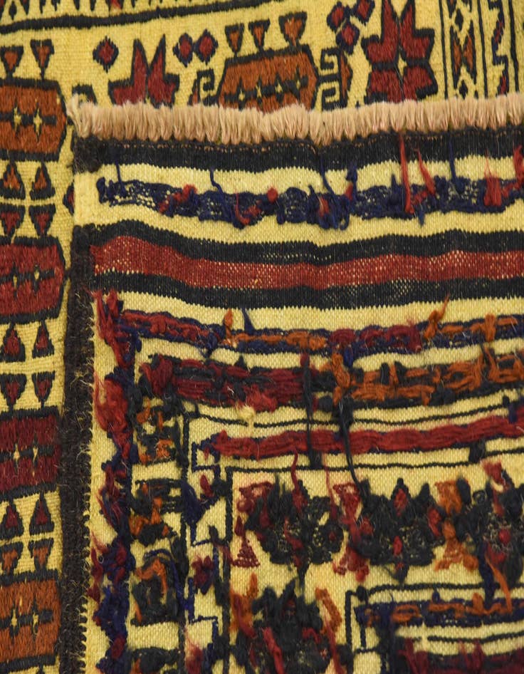 Detail image of  4' x 6' 6  Hand Woven Kilim Afghan Wool Rug