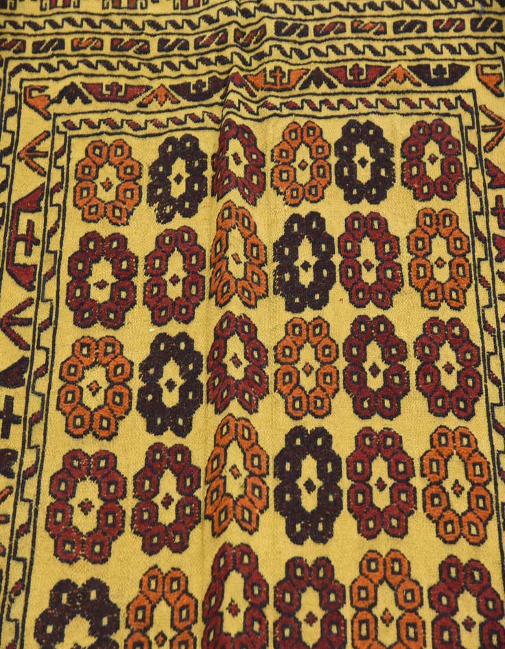 Detail image of  3' 10 x 6' 3  Hand Woven Kilim Afghan Wool Rug