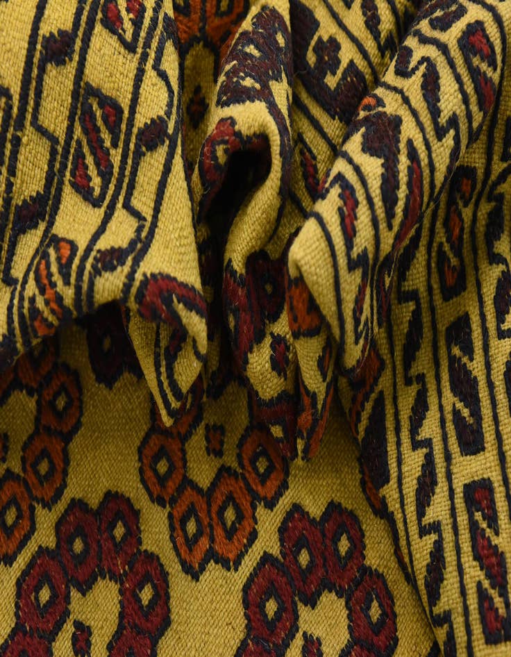 Detail image of  3' 10 x 6' 3  Hand Woven Kilim Afghan Wool Rug