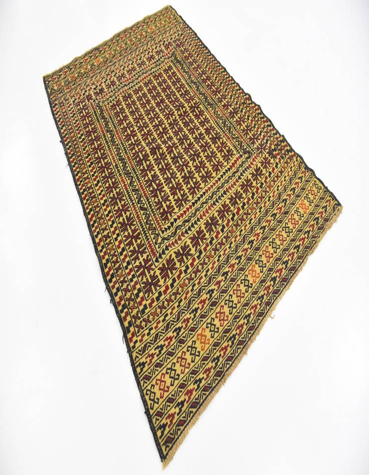 Detail image of  4' 2 x 5' 10  Hand Woven Kilim Afghan Wool Rug