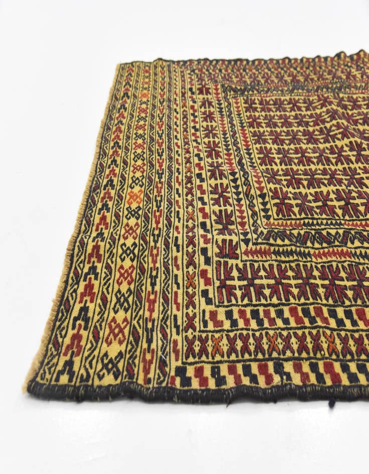 Detail image of  4' 2 x 5' 10  Hand Woven Kilim Afghan Wool Rug