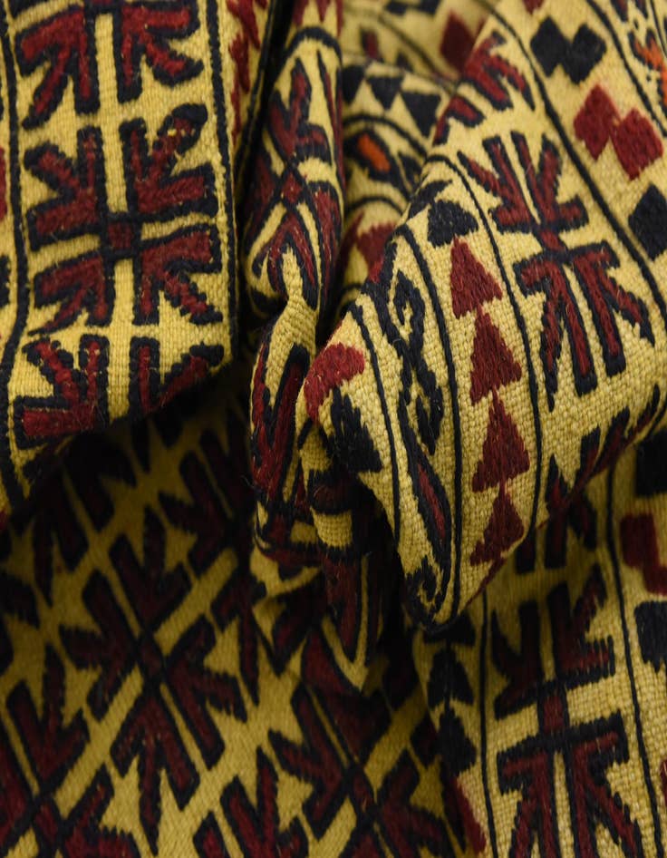 Detail image of  4' 2 x 5' 10  Hand Woven Kilim Afghan Wool Rug