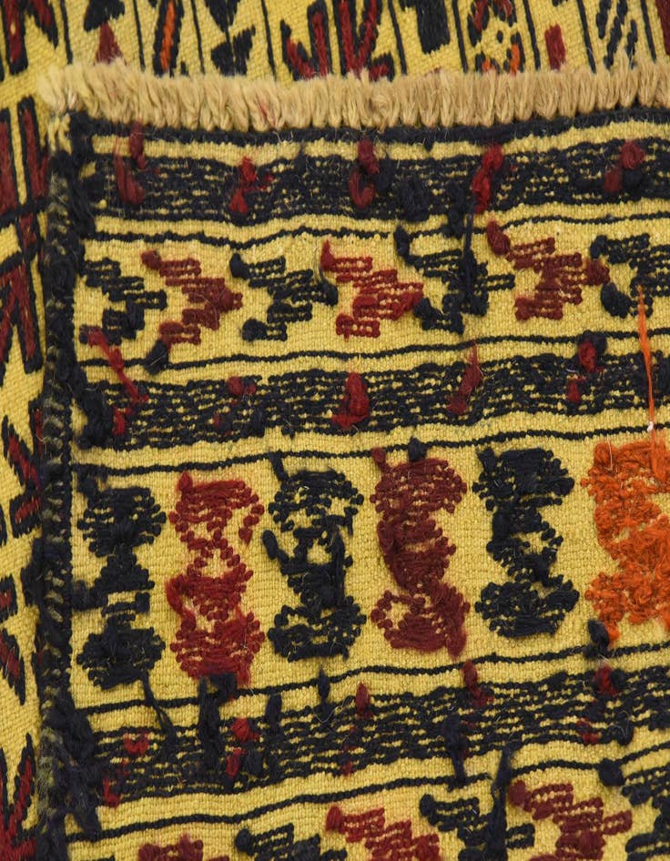 Detail image of  4' 2 x 5' 10  Hand Woven Kilim Afghan Wool Rug