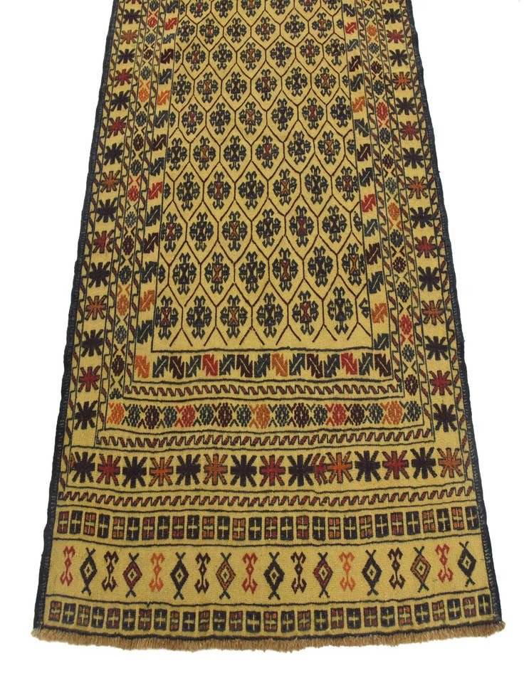 Detail image of  4' x 6' 6  Hand Woven Kilim Afghan Wool Rug