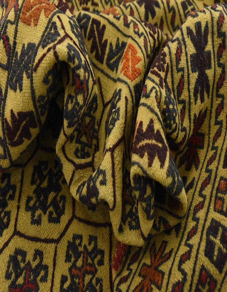 Detail image of  4' x 6' 6  Hand Woven Kilim Afghan Wool Rug