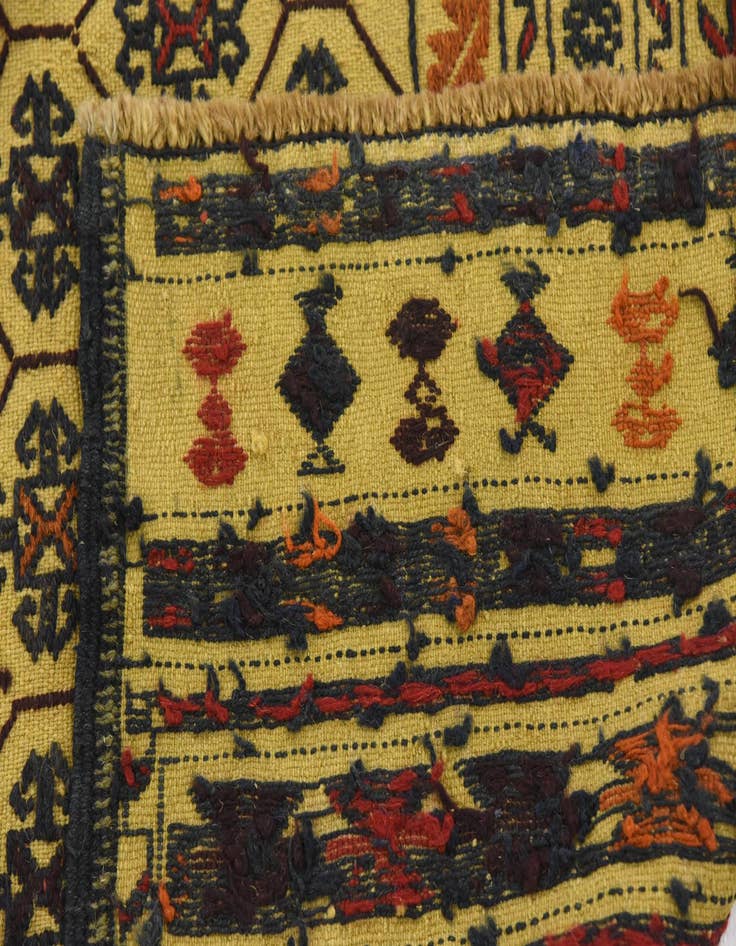 Detail image of  4' x 6' 6  Hand Woven Kilim Afghan Wool Rug