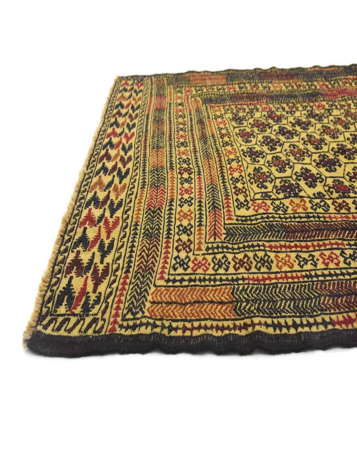 Detail image of  4' 2 x 6' 4  Hand Woven Kilim Afghan Wool Rug