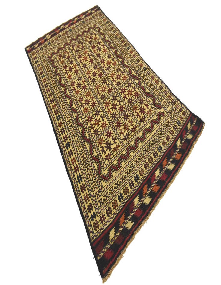 Detail image of 4' x 6' 4 Hand Woven Kilim Afghan Wool Rug