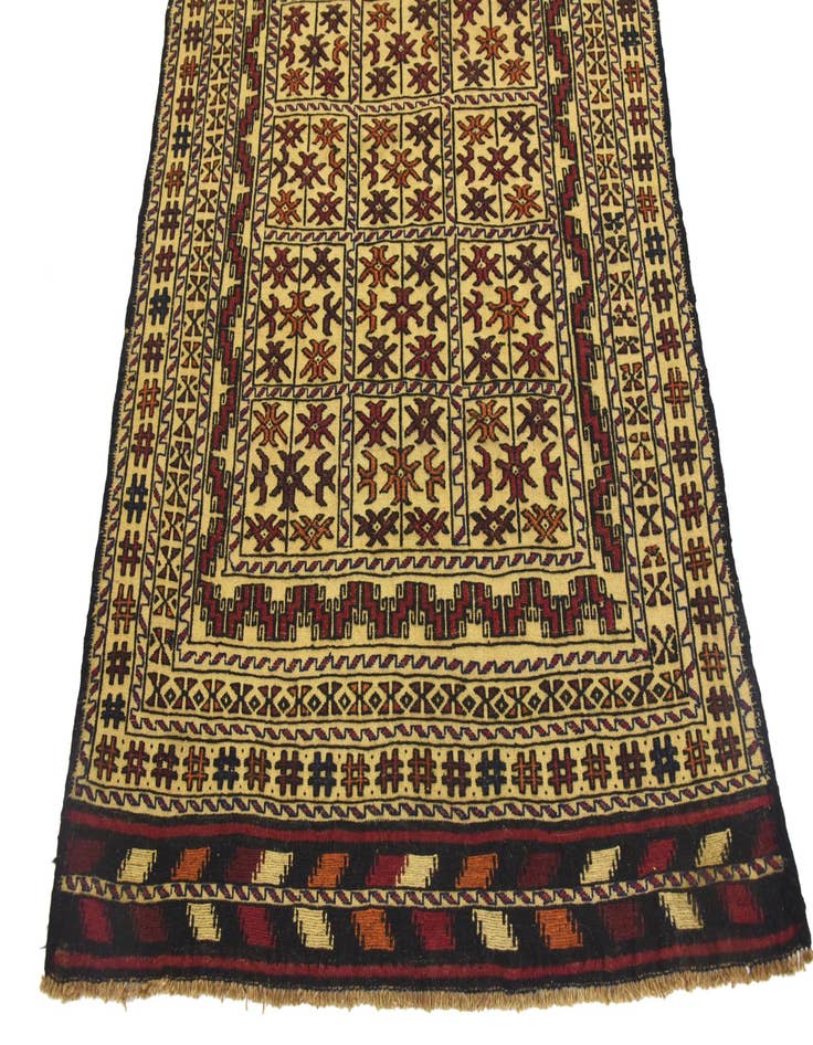 Detail image of 4' x 6' 4 Hand Woven Kilim Afghan Wool Rug