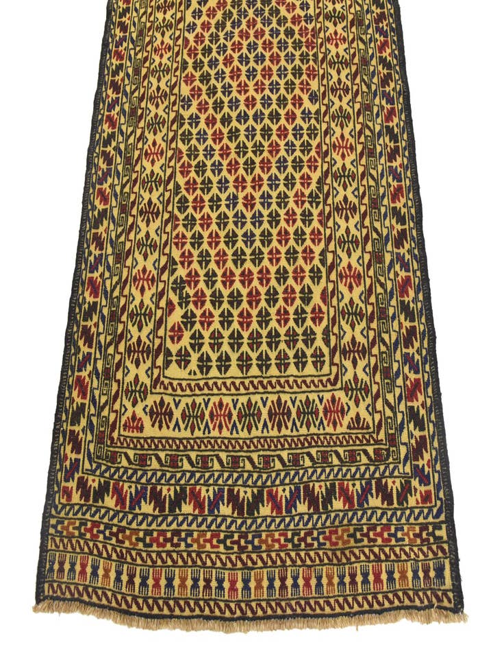 Detail image of  3' 9 x 6' 4  Hand Woven Kilim Afghan Wool Rug