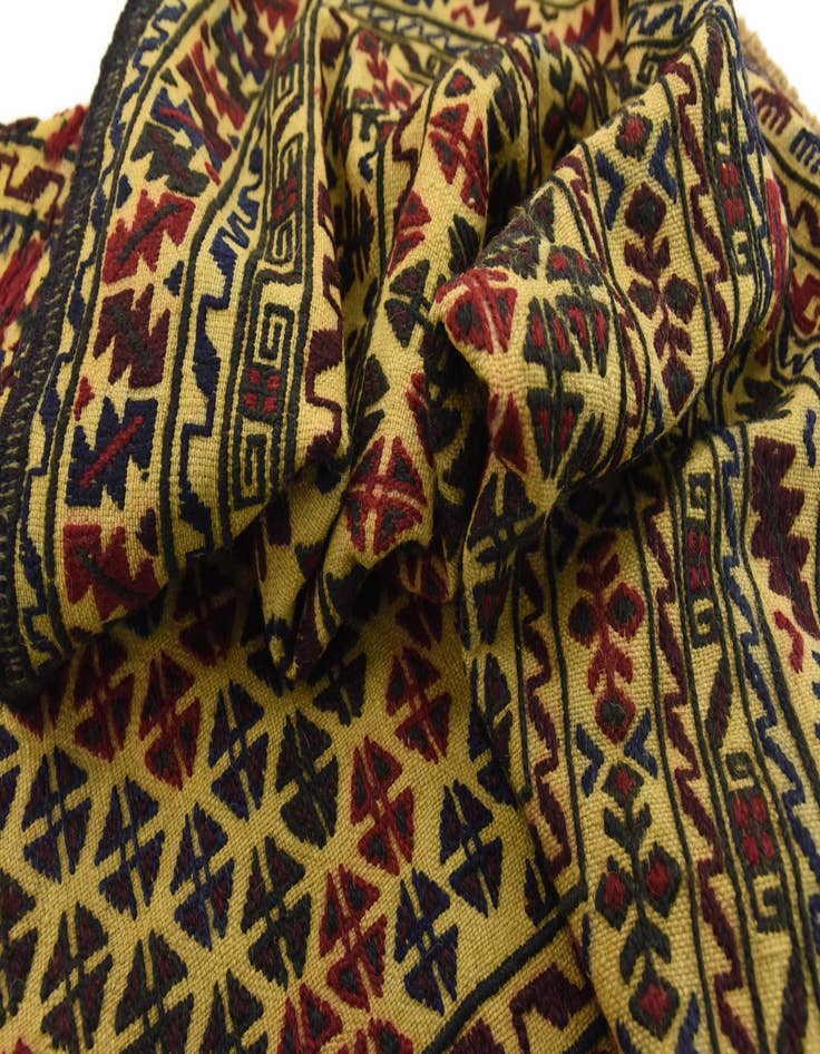 Detail image of  3' 9 x 6' 4  Hand Woven Kilim Afghan Wool Rug