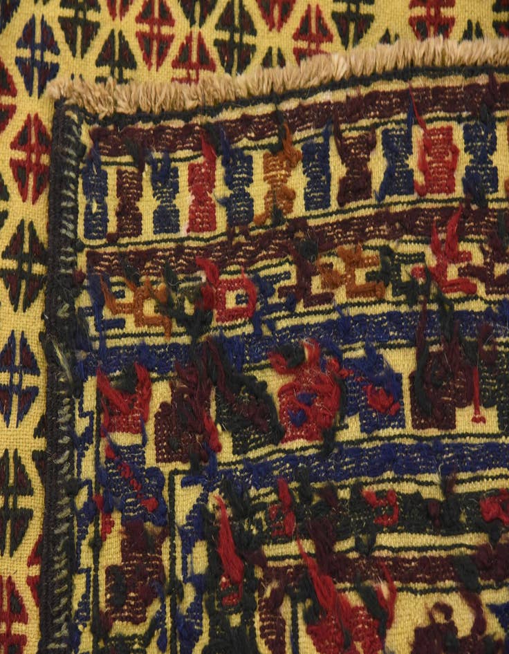 Detail image of  3' 9 x 6' 4  Hand Woven Kilim Afghan Wool Rug
