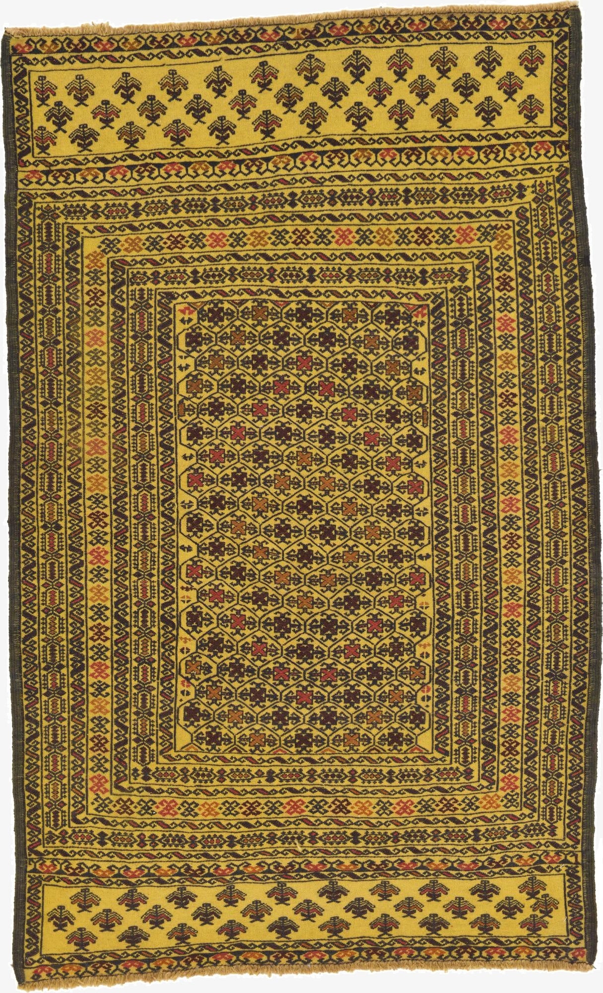  4' x 6' 6  Hand Woven Kilim Afghan Wool Rug