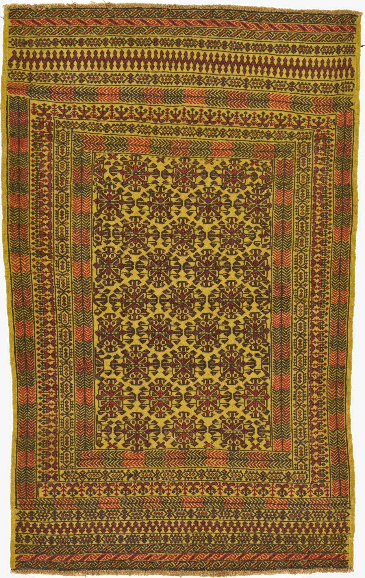  4' x 6' 3  Hand Woven Kilim Afghan Wool Rug