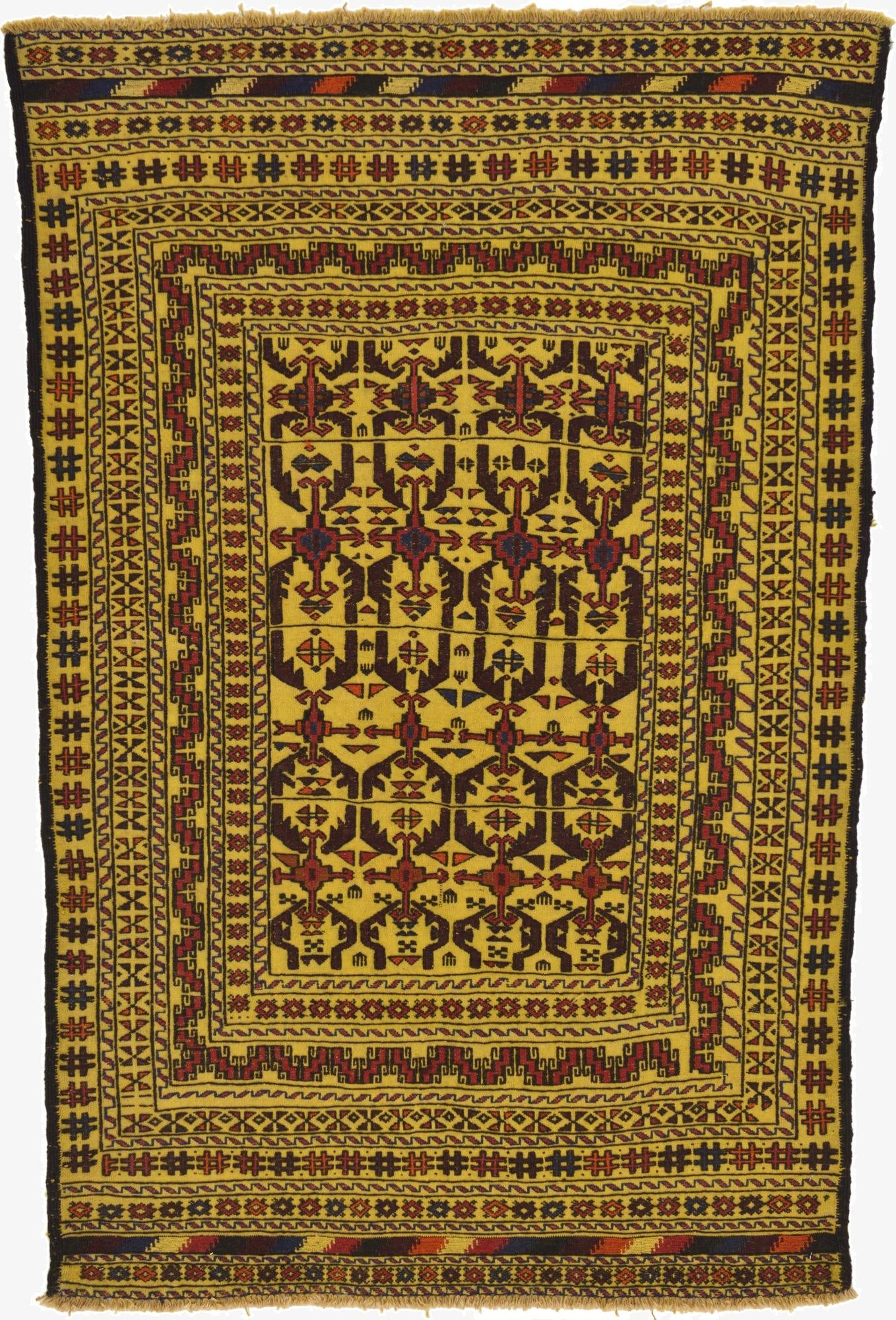  4' x 6' 3  Hand Woven Kilim Afghan Wool Rug