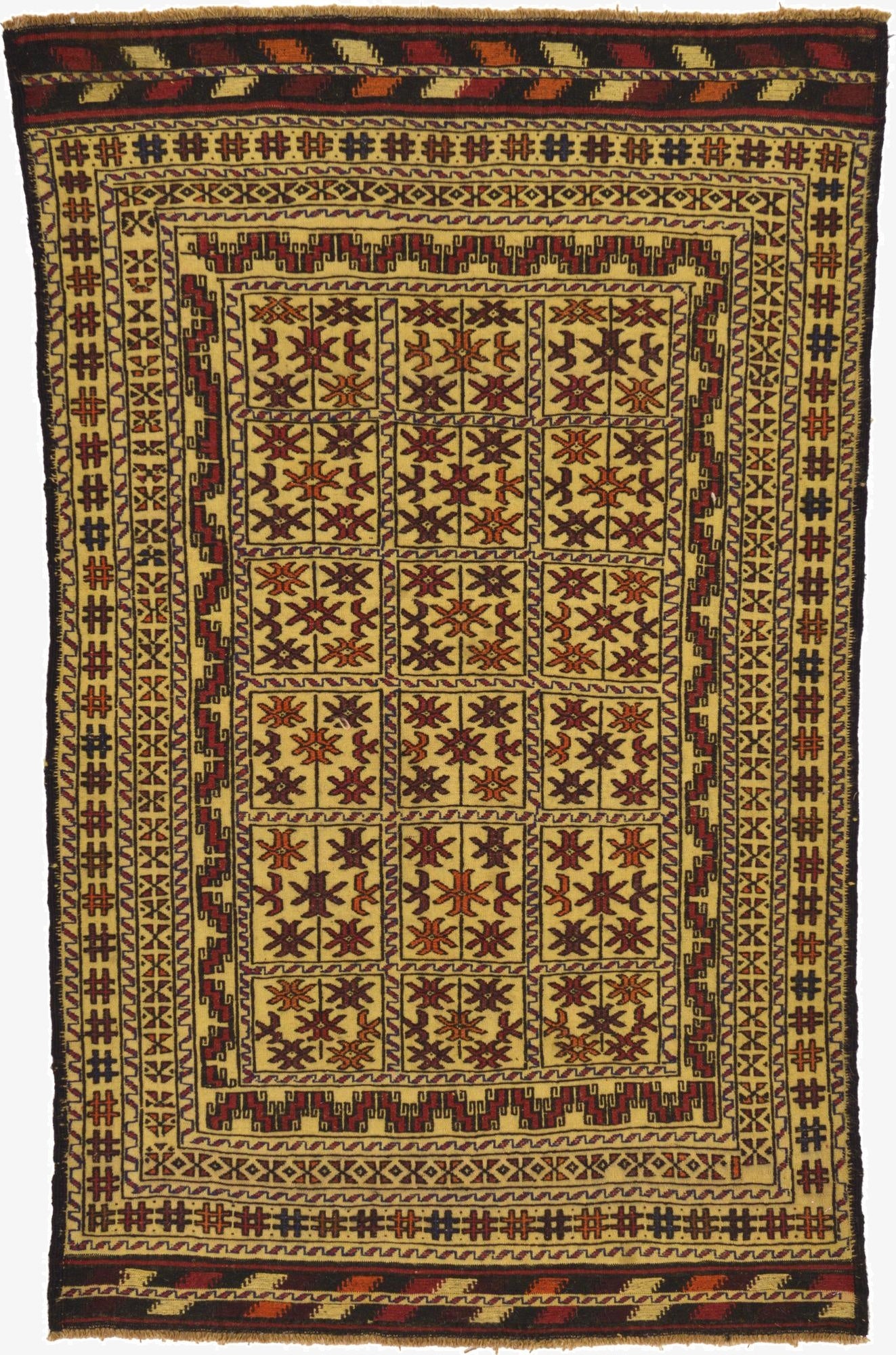  4' x 6' 4  Hand Woven Kilim Afghan Wool Rug