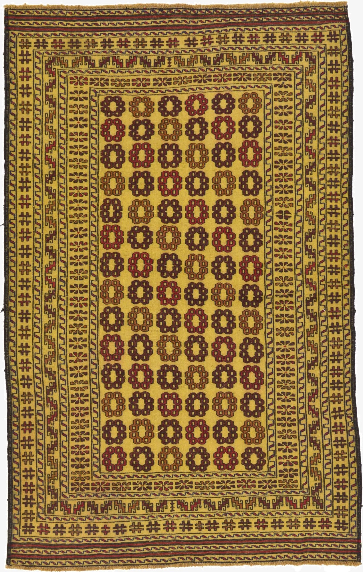  4' x 6' 5  Hand Woven Kilim Afghan Wool Rug